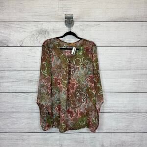 Wrangler Women's Paisley Boho Western Lightweight Blouse Size XL